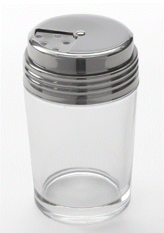 Shaker, 6oz Glass w/Adjustable Glass Dial Top