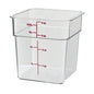 Square Food Container, 4 Quart, 7-1/4" X 7-1/4" X 7-3/8", Clear