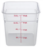 Square Food Container, 8 Quart, 8-3/8" X 8-3/8" X 9-1/8", Clear