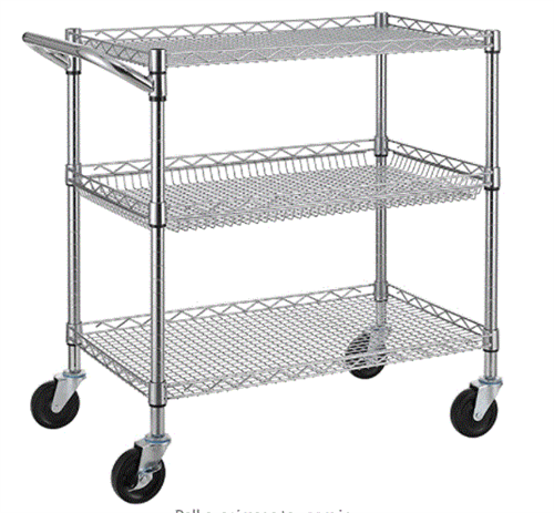 Cold Brew Wire Cart 18"x36"x31"H, on Casters