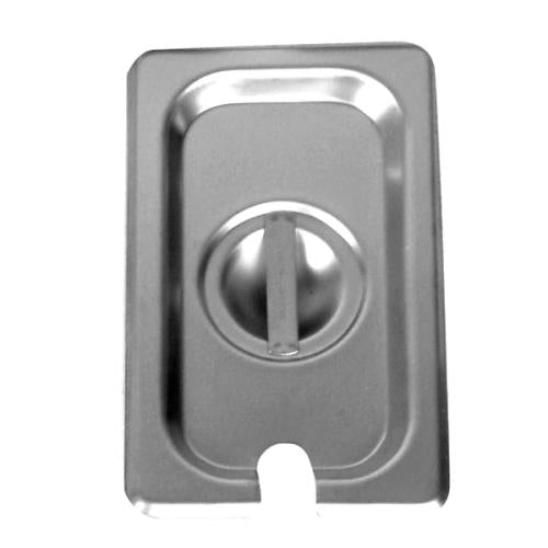 Steam Table Pan Cover, 1/9 Size, Slotted With Handle