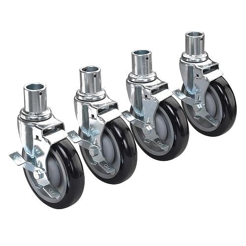 Shelving Caster w/Lock, 5" Wheels, Set of (4)