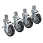 Shelving Caster w/Lock, 5" Wheels, Set of (4)
